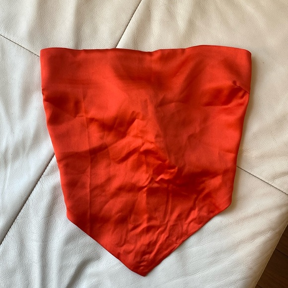 Nasty gal satin red scarf top - Picture 1 of 4